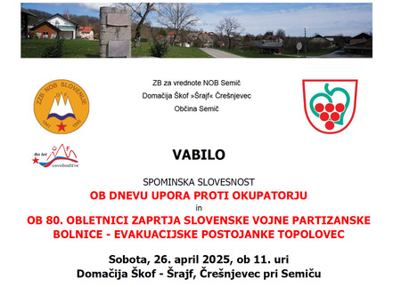 Vabilo - dan upora proti okupatorju in 80 let Topolovec_napovednik