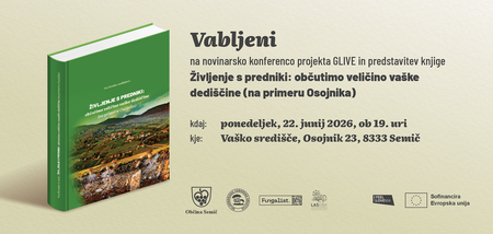Vabilo novinarska konferenca projekta GLIVE in predstavitev knjige Življenje s predniki