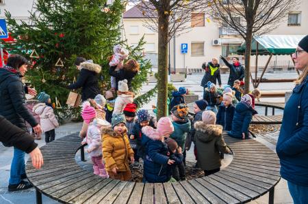 Okrasitev smrekice na Štefanovem trgu