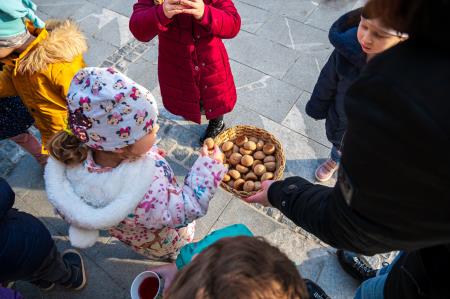 Okrasitev smrekice na Štefanovem trgu
